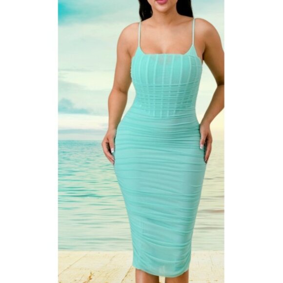 Aqua Lush Mesh Corset Dress